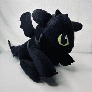 Build a Bear Dragons Toothless Plush Stuffed Animal Black Green Eyes